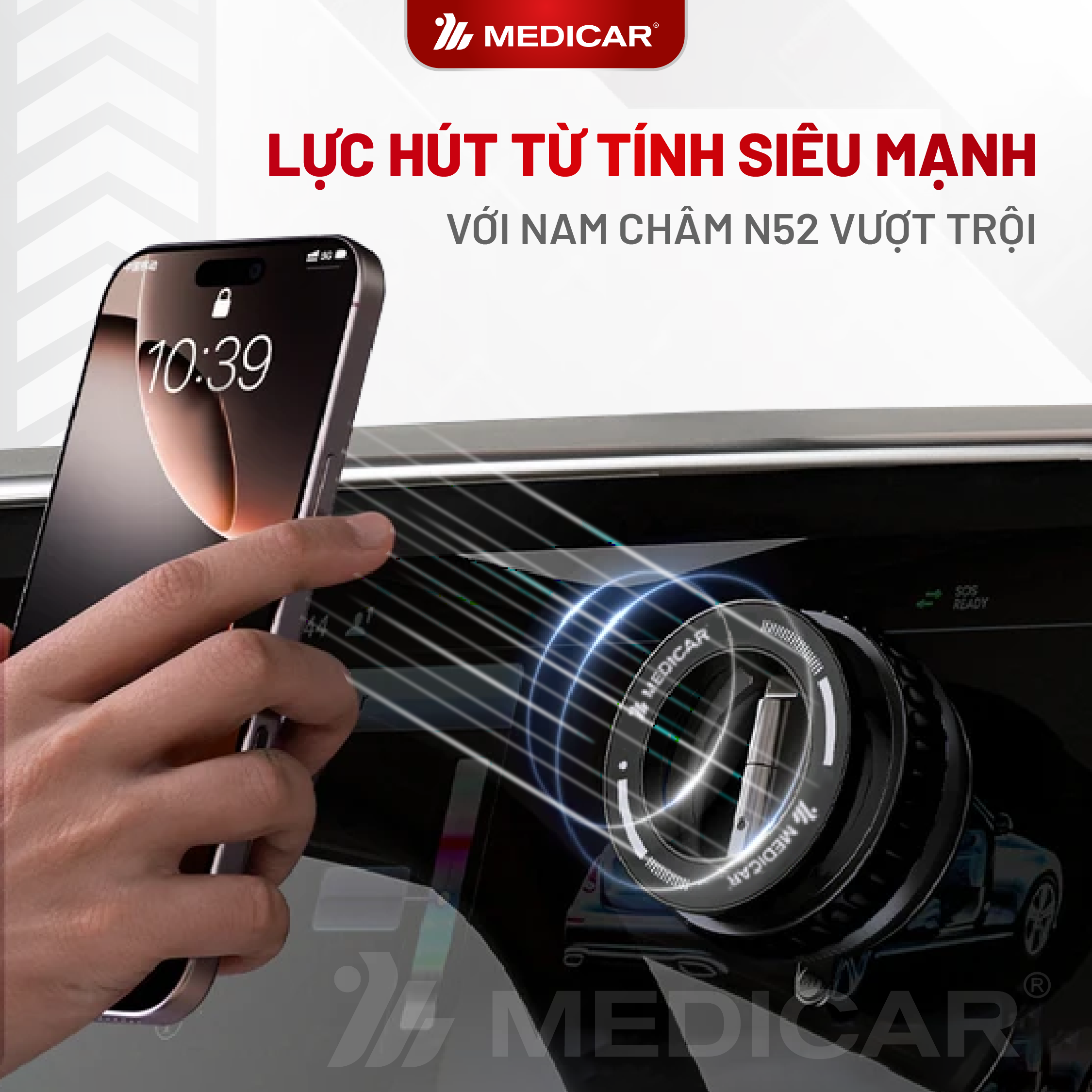 Giá đỡ điện thoại từ tính hút chân không Medicar