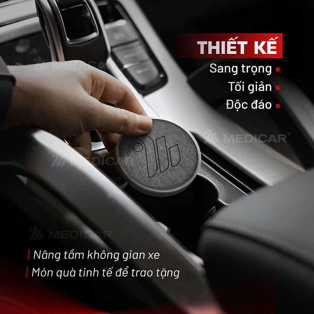 Đế đá lót ly ô tô Medicar siêu thấm nước, chống ẩm mốc & kháng khuẩn