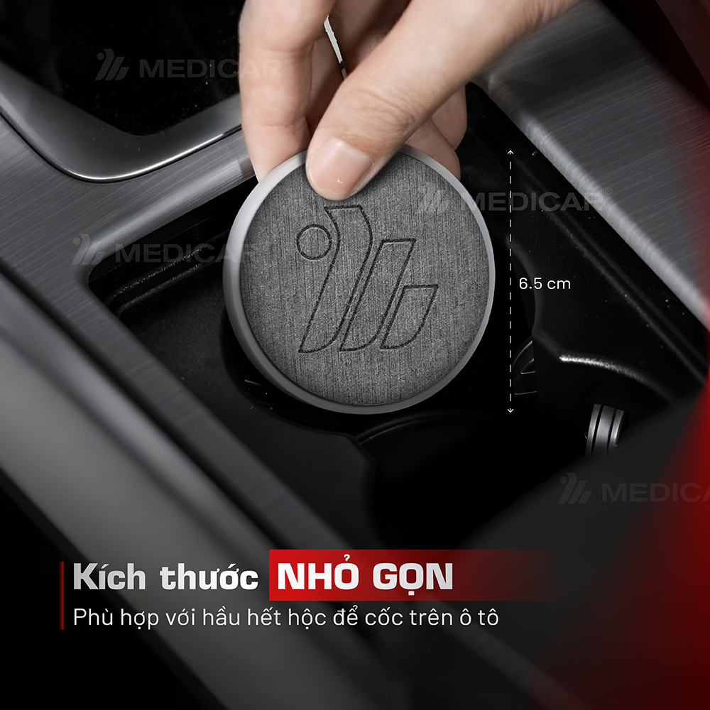 Đế đá lót ly ô tô Medicar siêu thấm nước, chống ẩm mốc & kháng khuẩn