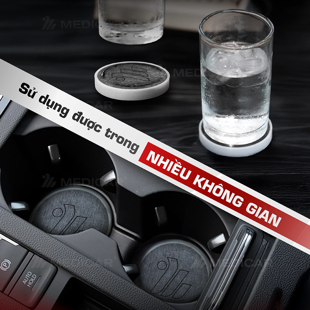 Đế đá lót ly ô tô Medicar siêu thấm nước, chống ẩm mốc & kháng khuẩn