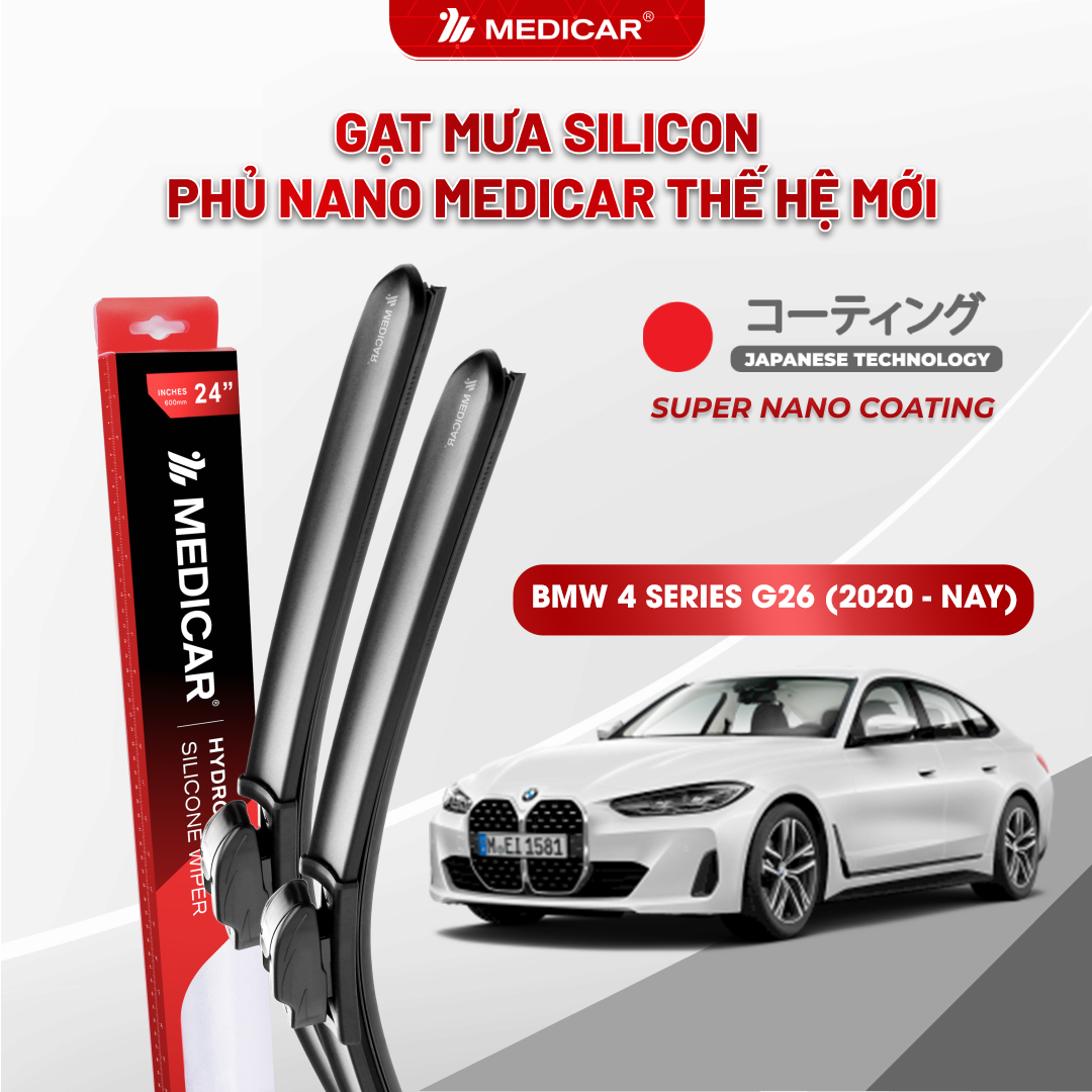 Gạt mưa ô tô Medicar silicon phủ Nano cho xe BMW 4 Series (G26)