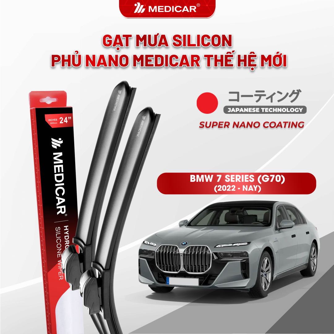 Gạt mưa ô tô Medicar silicon phủ Nano cho xe BMW 7 Series (G70)