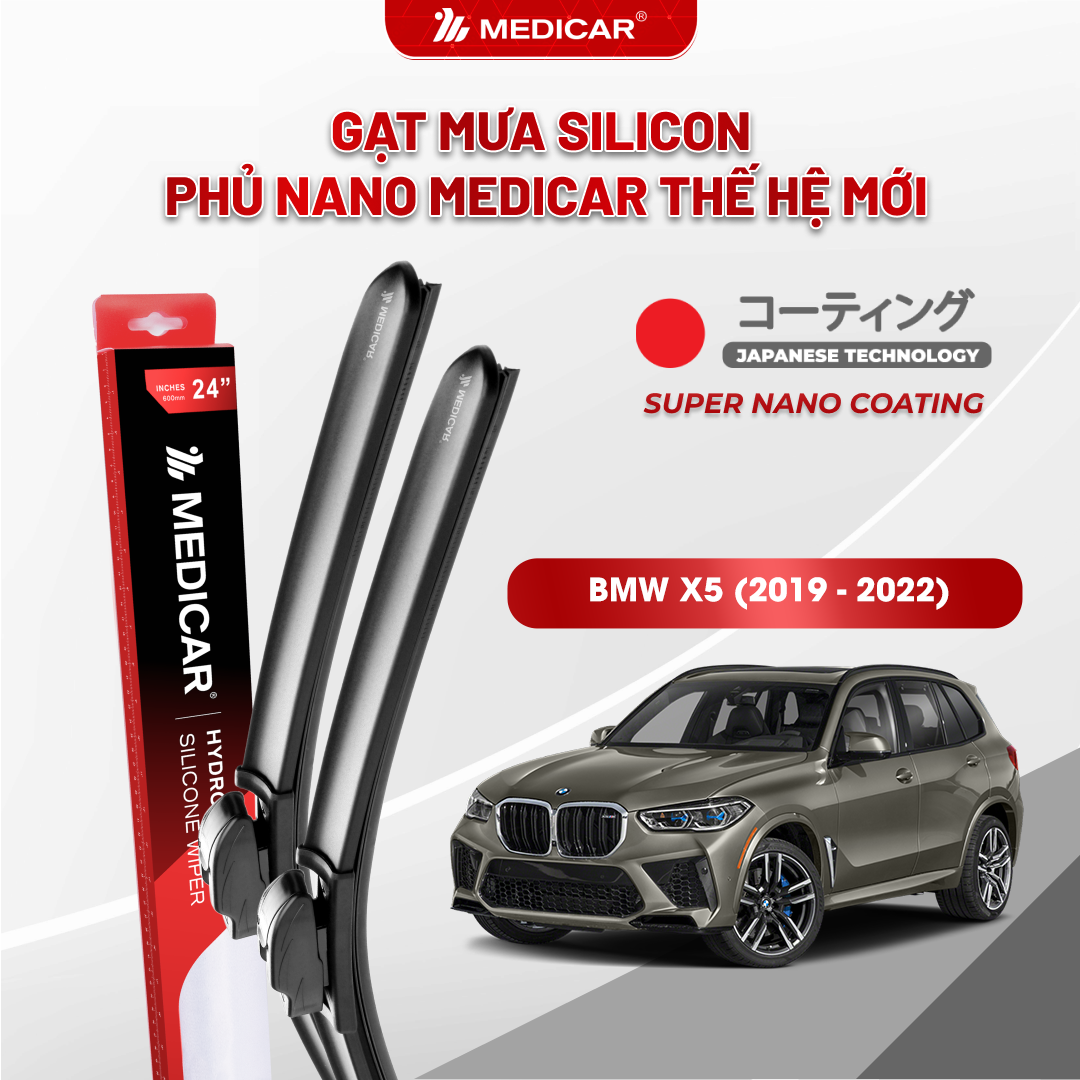 Gạt mưa ô tô Medicar silicon phủ Nano cho xe BMW X5