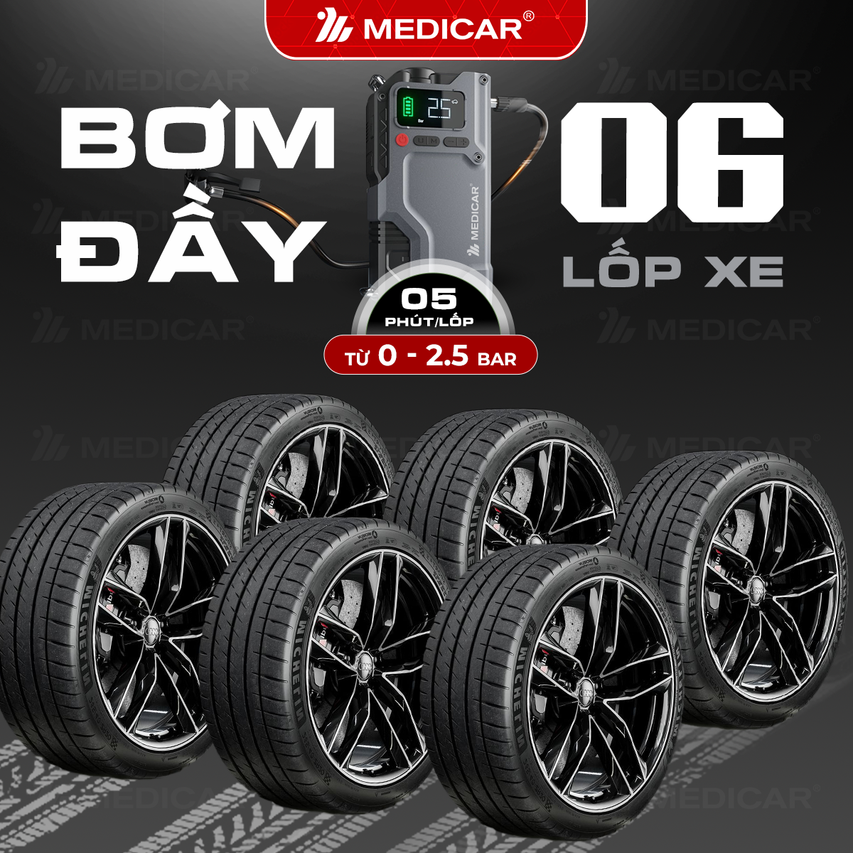 Bơm lốp kích bình PRO V3 14.000mAh Phiên bản 2025
