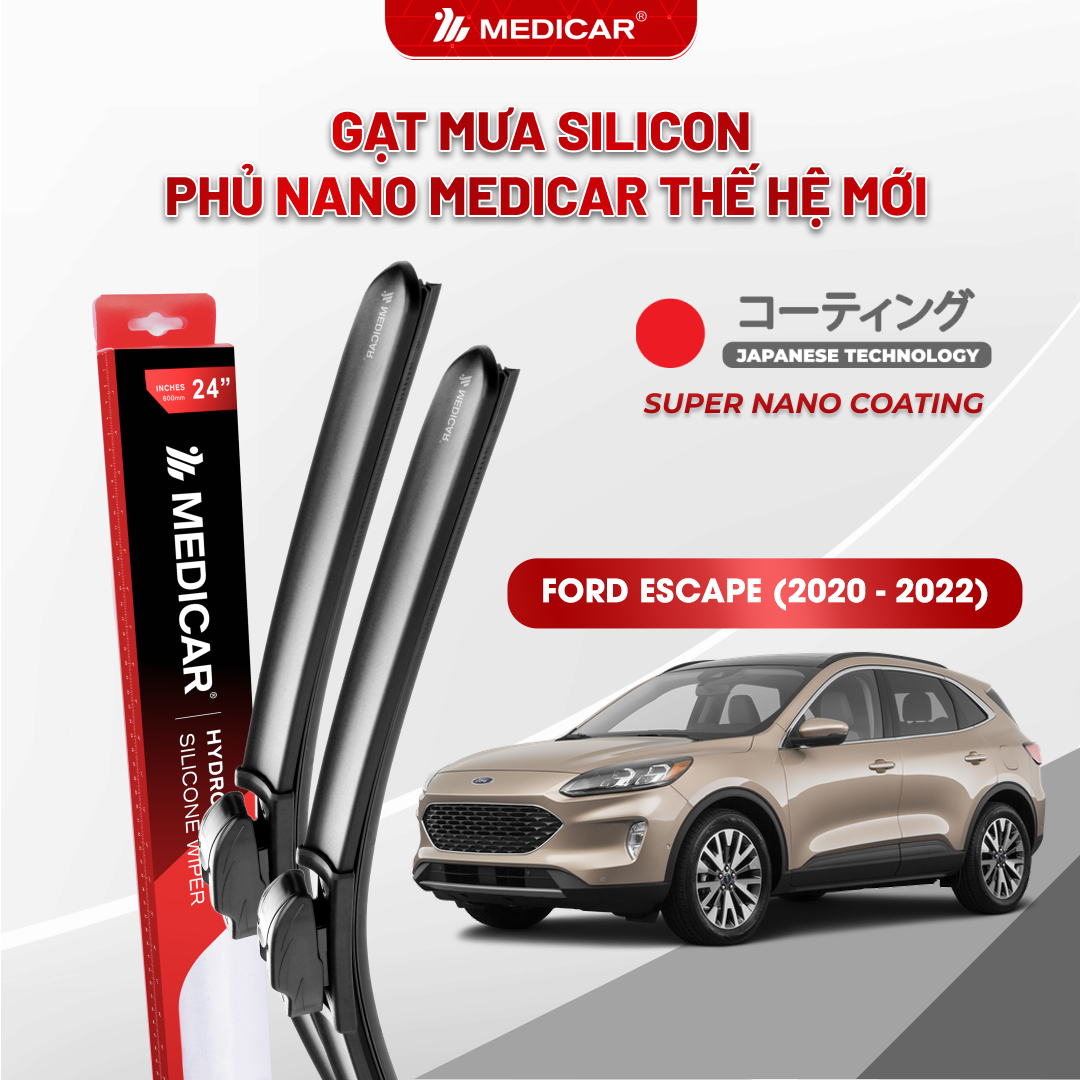 Gạt mưa ô tô Medicar silicon phủ Nano cho xe Ford Escape