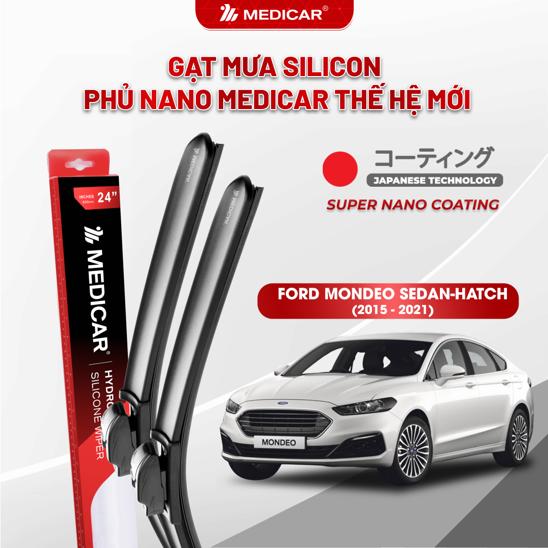 Gạt mưa ô tô Medicar silicon phủ Nano cho xe Ford Mondeo