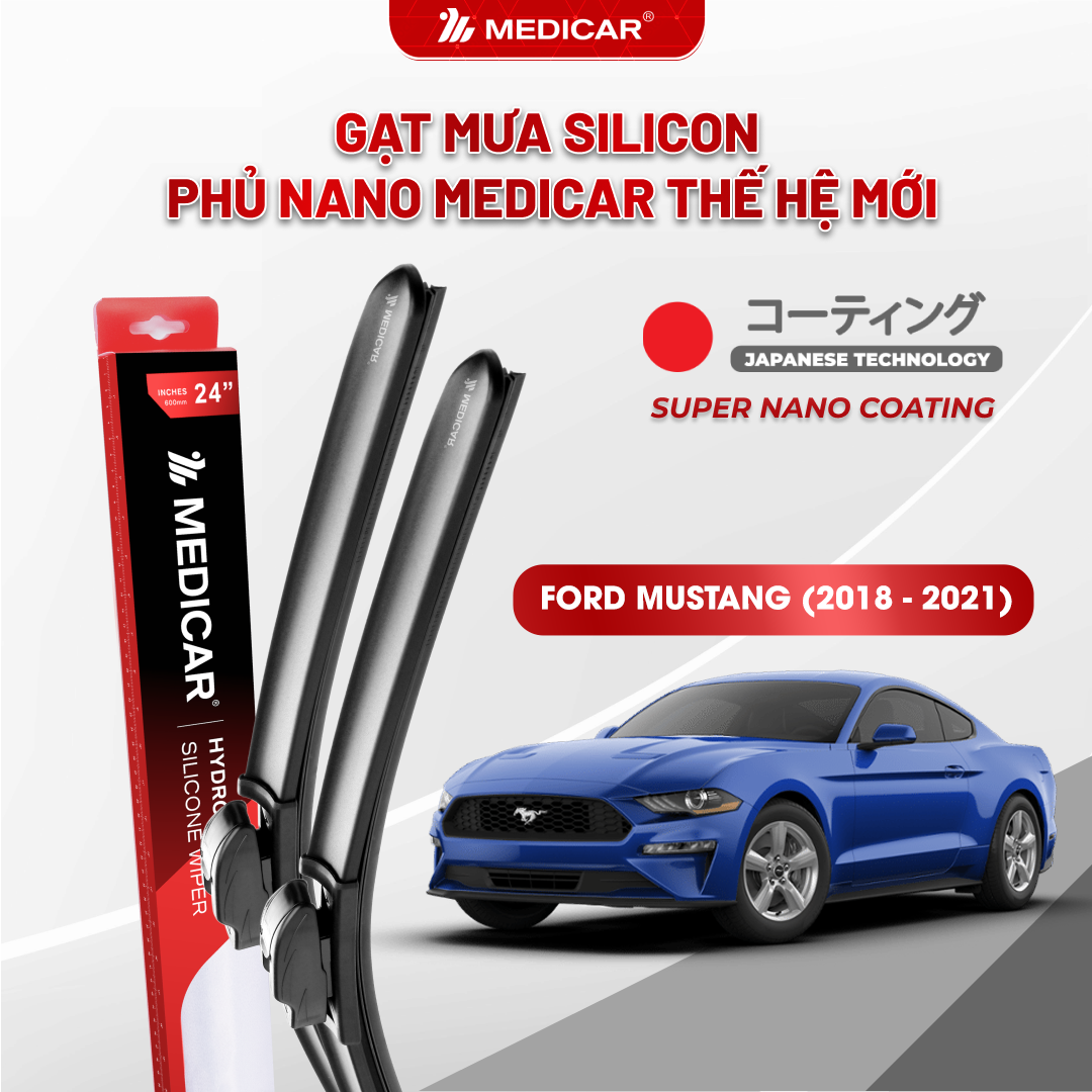 Gạt mưa ô tô Medicar silicon phủ Nano cho xe Ford Mustang