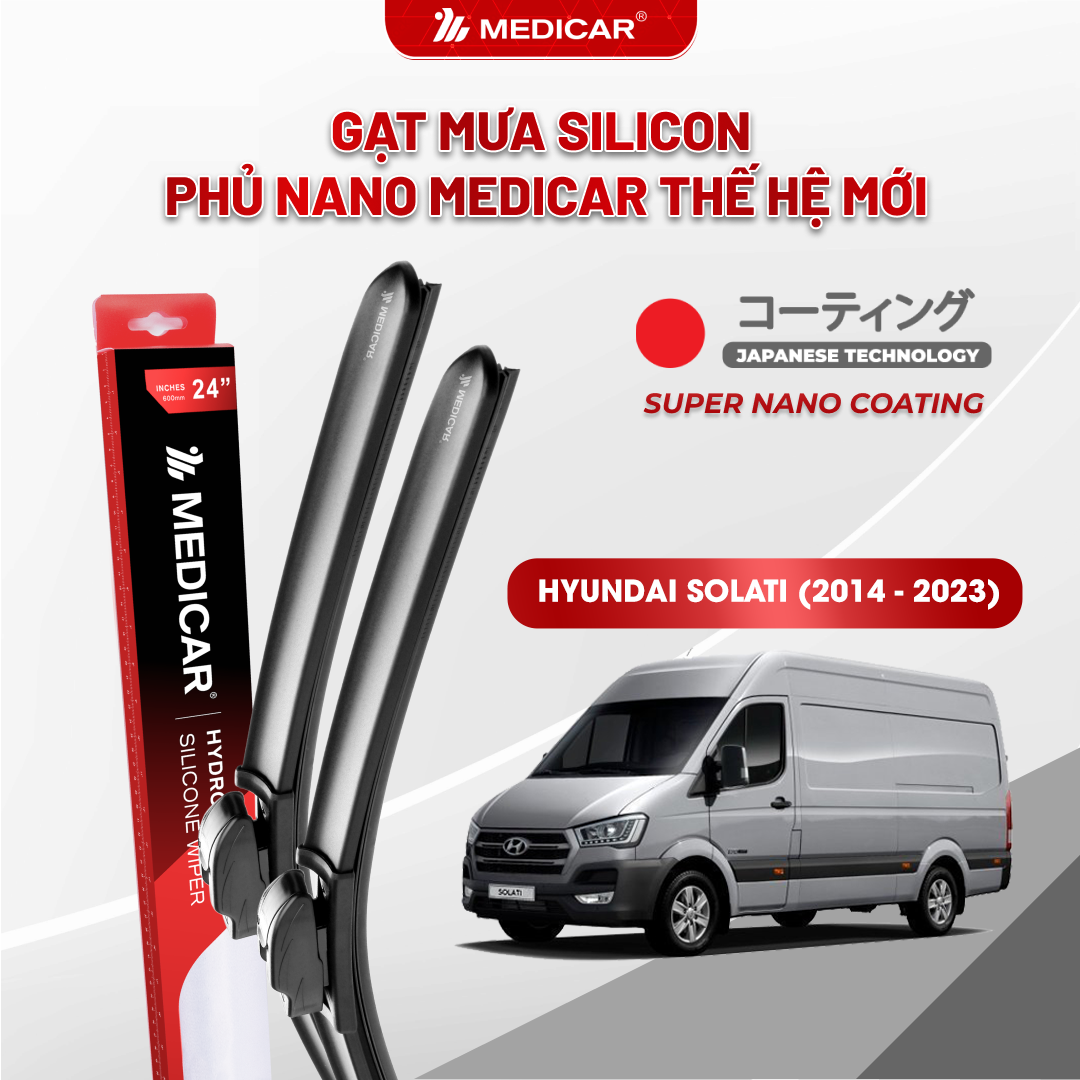 Gạt mưa ô tô Medicar silicon phủ Nano cho xe HYUNDAI SOLATI