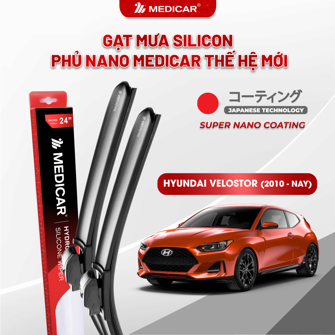 Gạt mưa ô tô Medicar silicon phủ Nano cho xe HYUNDAI VELOSTOR