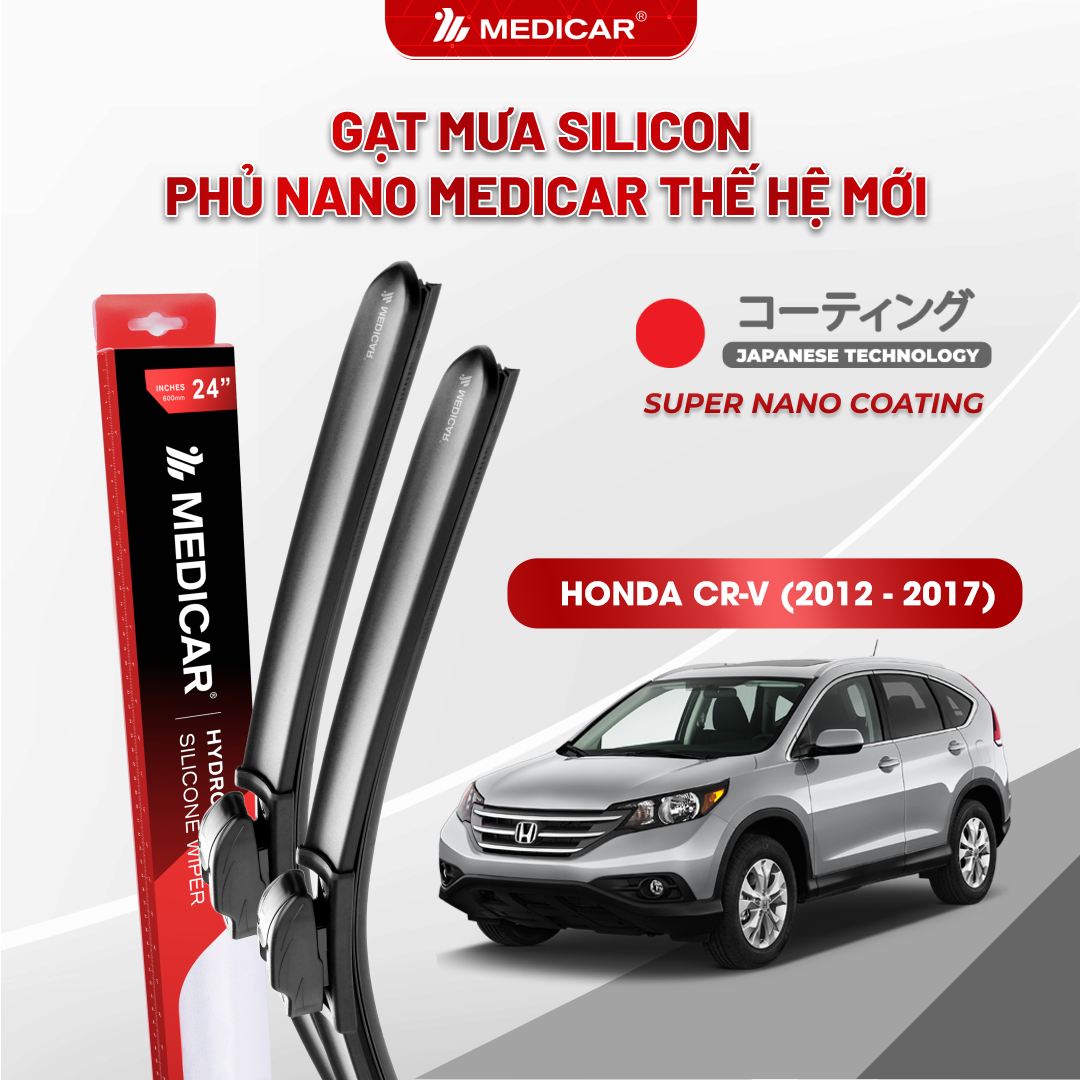 Gạt mưa ô tô Medicar silicon phủ Nano cho xe Honda CR-V