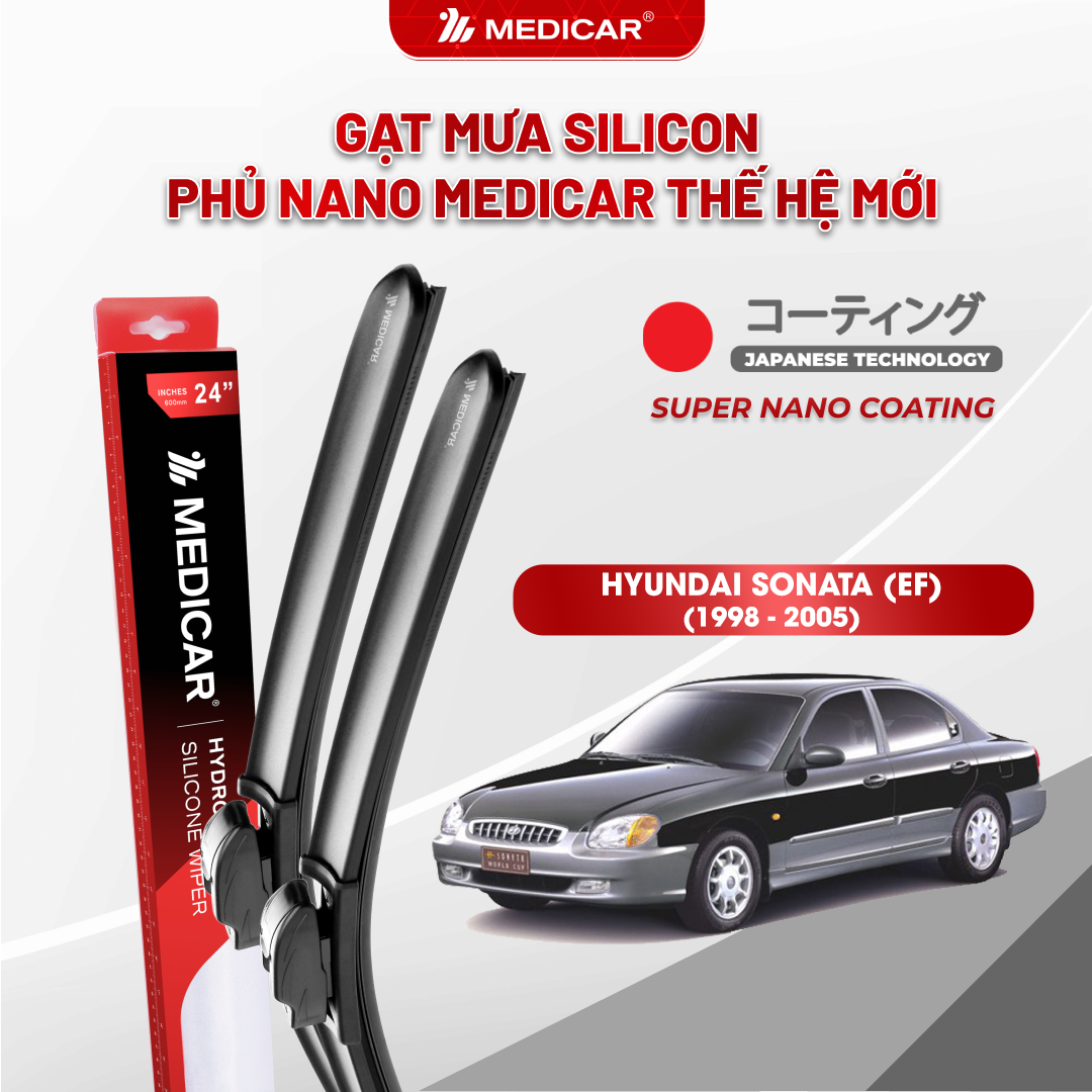 Gạt mưa ô tô Medicar silicon phủ Nano cho xe Hyundai Sonata