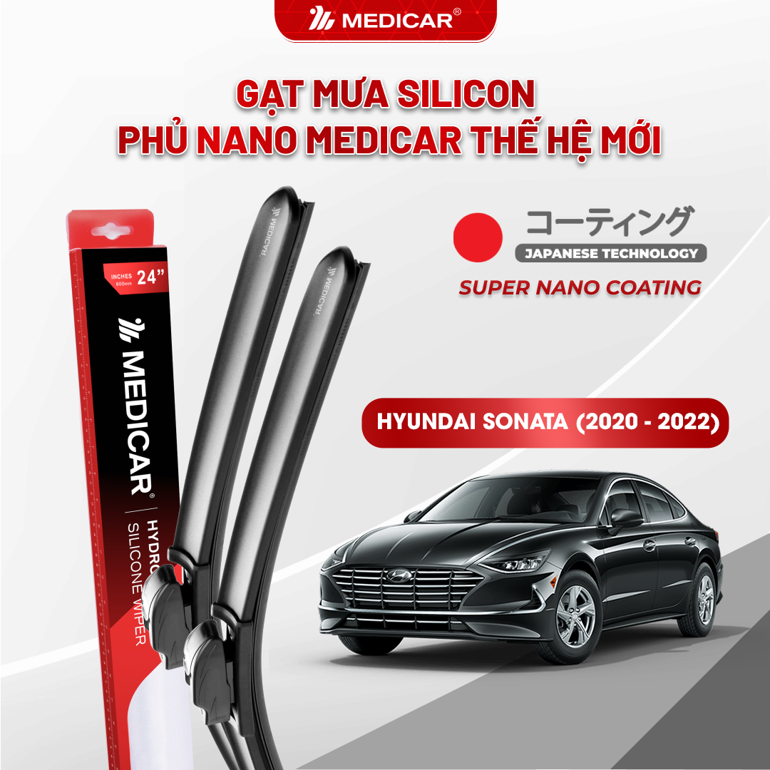 Gạt mưa ô tô Medicar silicon phủ Nano cho xe Hyundai Sonata