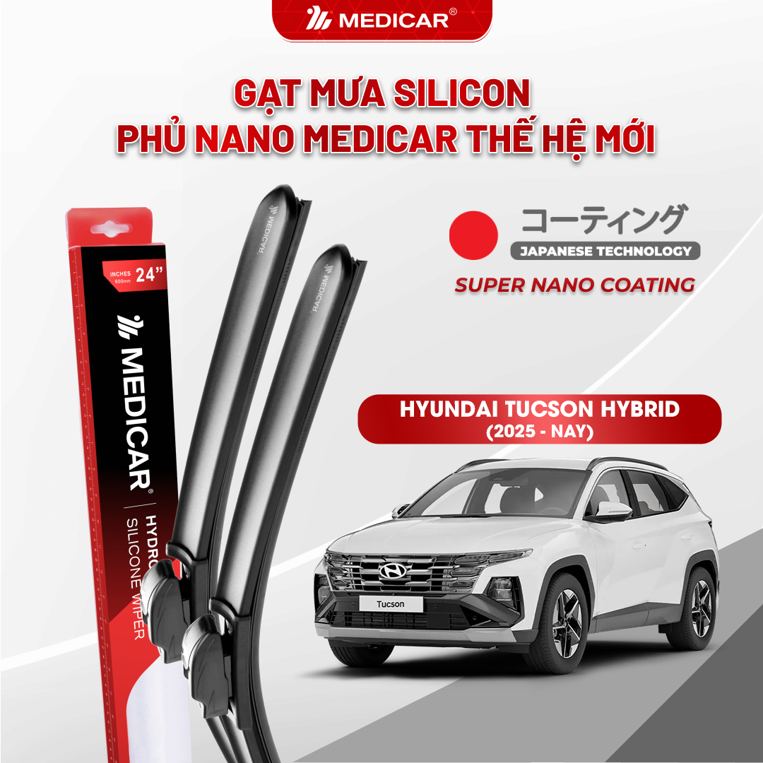 Gạt mưa ô tô Medicar silicon phủ Nano cho xe Hyundai Tucson