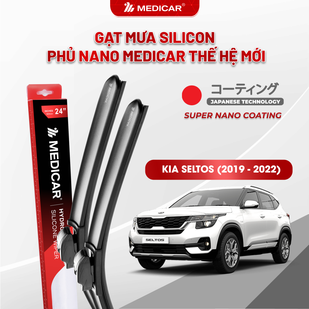 Gạt mưa ô tô Medicar silicon phủ Nano cho xe Kia Seltos