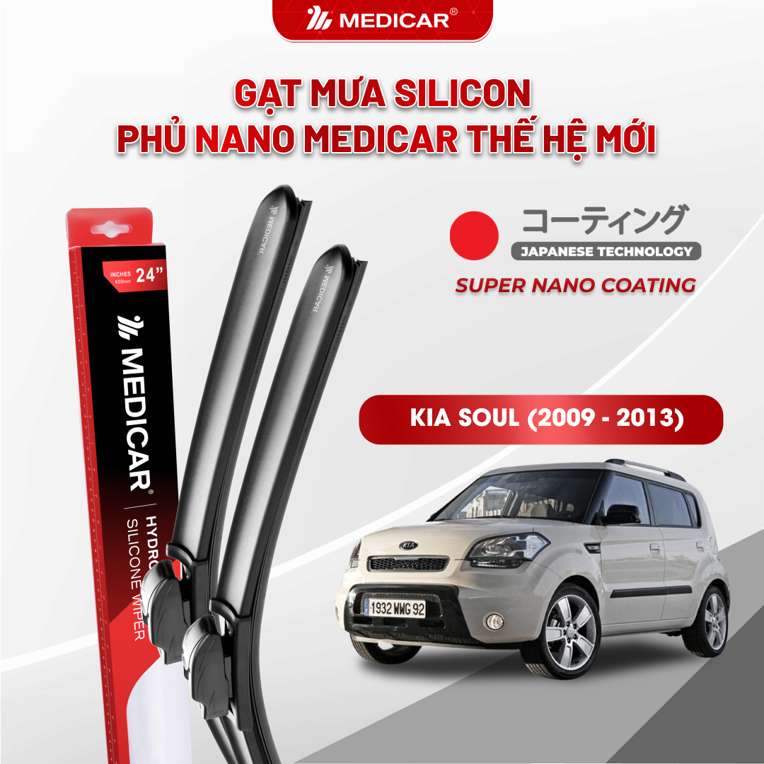 Gạt mưa ô tô Medicar silicon phủ Nano cho xe Kia Soul