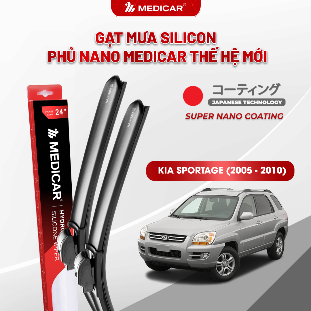 Gạt mưa ô tô Medicar silicon phủ Nano cho xe Kia Sportage