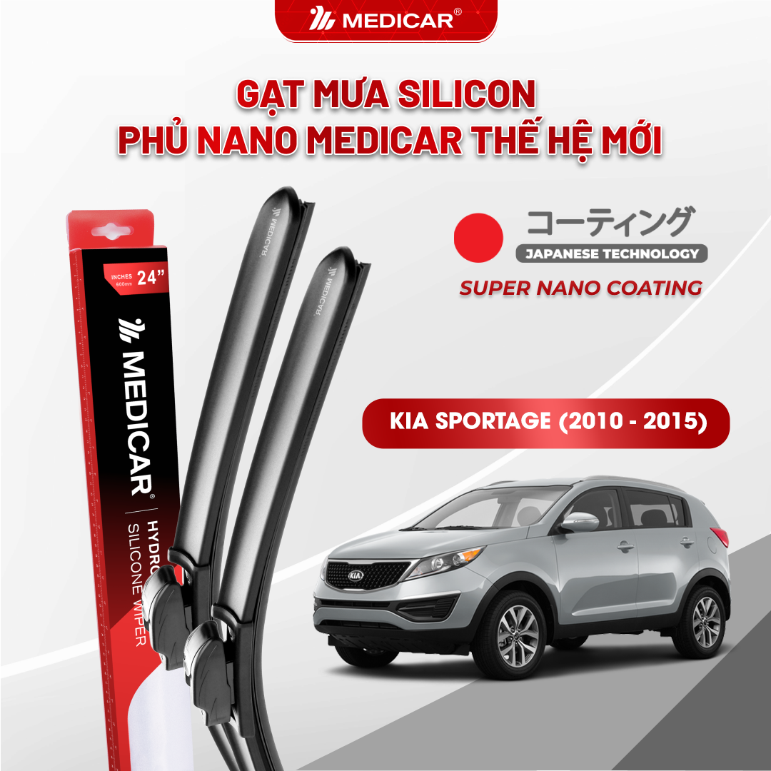Gạt mưa ô tô Medicar silicon phủ Nano cho xe Kia Sportage