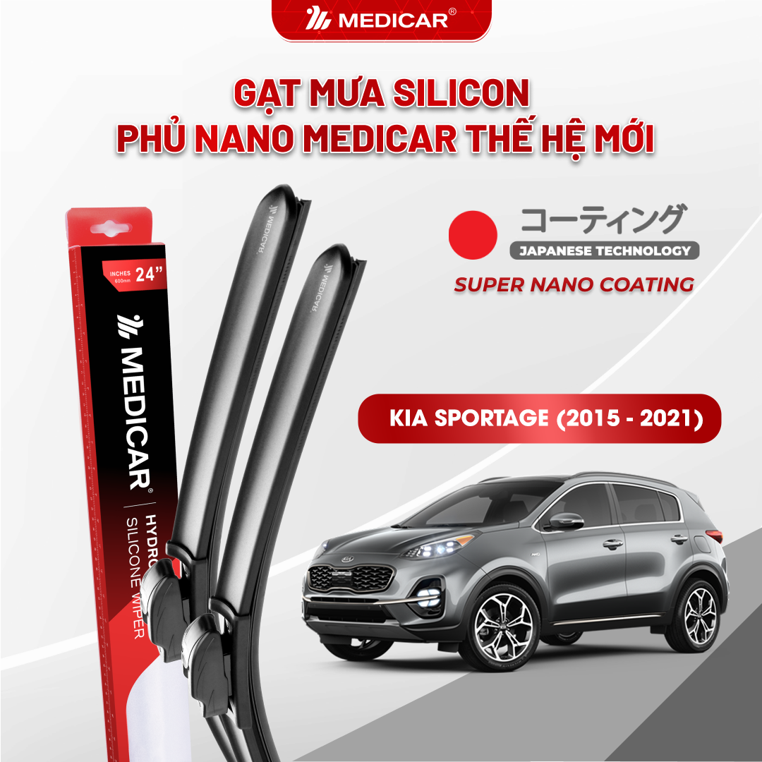 Gạt mưa ô tô Medicar silicon phủ Nano cho xe Kia Sportage