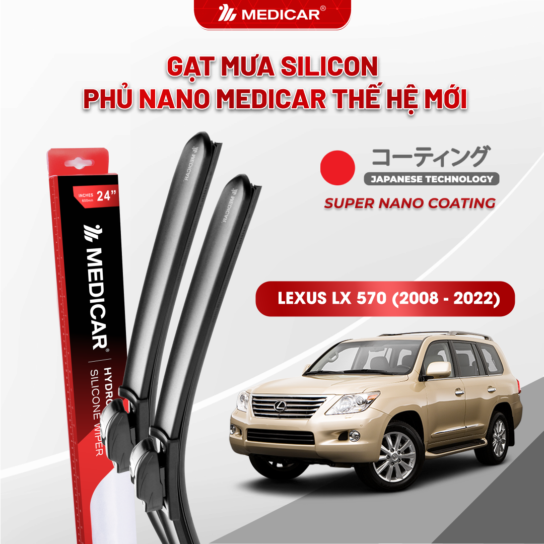 Gạt mưa ô tô Medicar silicon phủ Nano cho xe Lexus LX