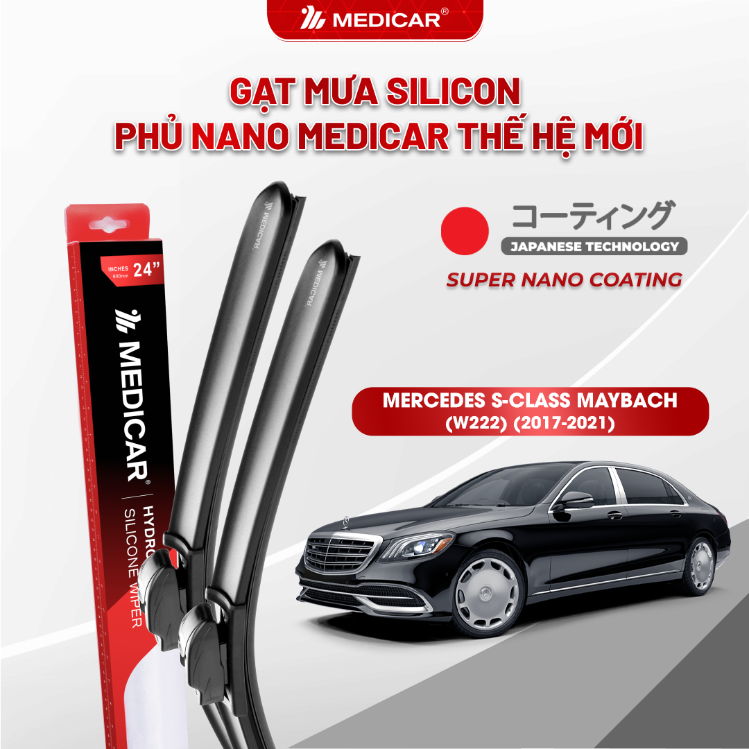 Gạt mưa ô tô Medicar silicon phủ Nano cho xe MERCEDES S-CLASS MAYBACH (W222)