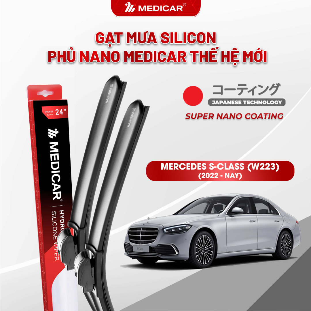 Gạt mưa ô tô Medicar silicon phủ Nano cho xe MERCEDES S-Class (W223)