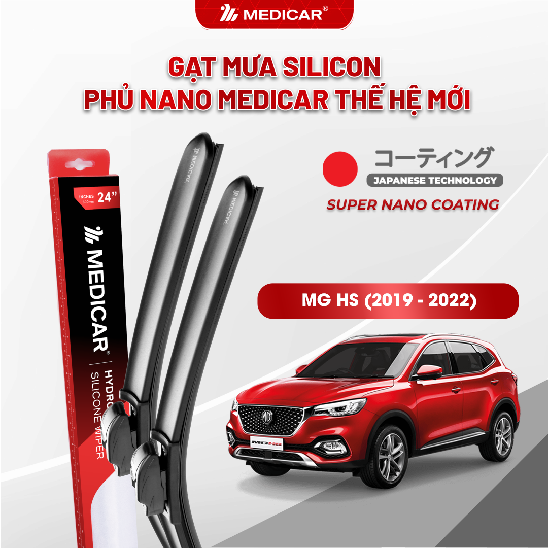 Gạt mưa ô tô Medicar silicon phủ Nano cho xe MG ZS