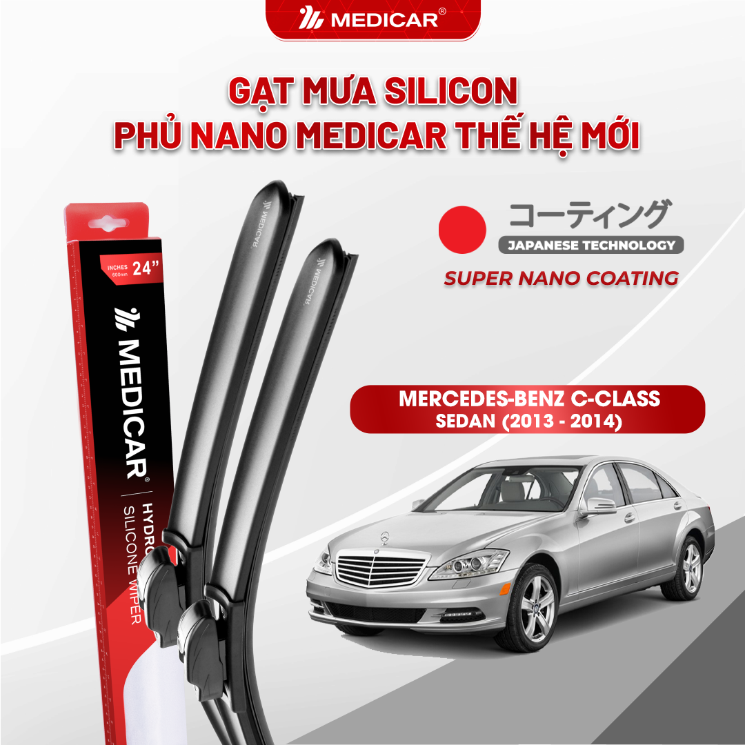 Gạt mưa ô tô Medicar silicon phủ Nano cho xe Mercedes-Benz C-Class