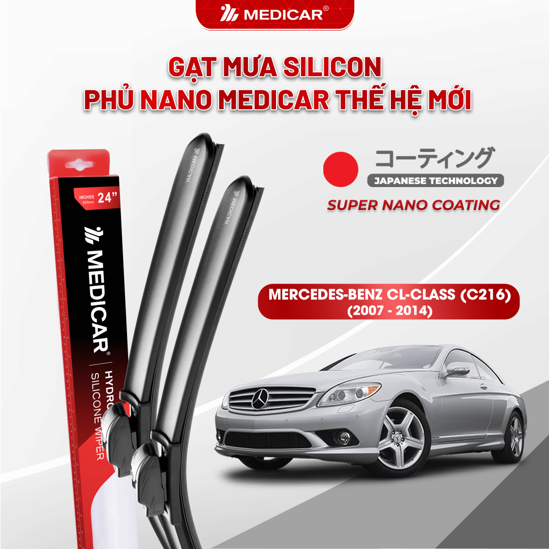 Gạt mưa ô tô Medicar silicon phủ Nano cho xe Mercedes-Benz CL-Class