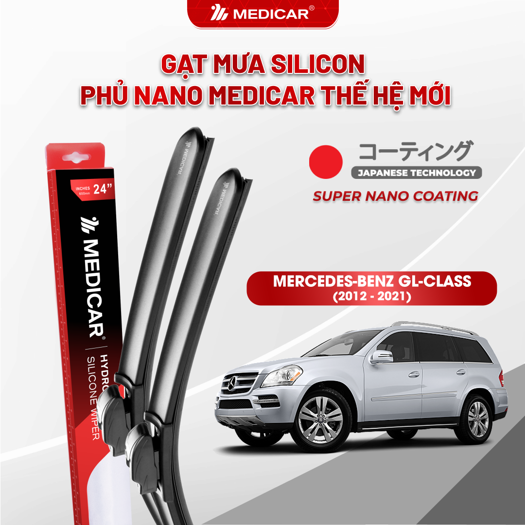 Gạt mưa ô tô Medicar silicon phủ Nano cho xe Mercedes-Benz GL-Class