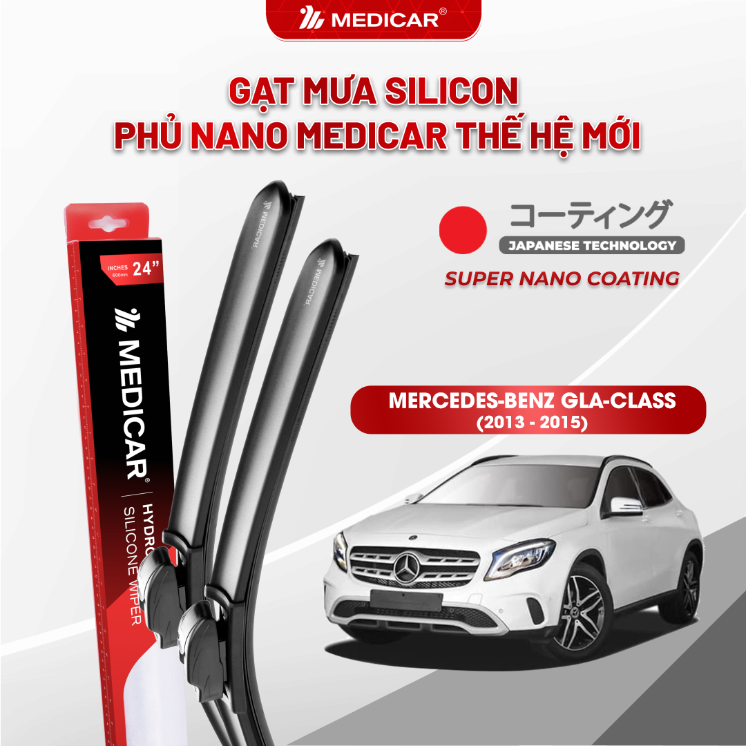 Gạt mưa ô tô Medicar silicon phủ Nano cho xe Mercedes-Benz GLA-Class