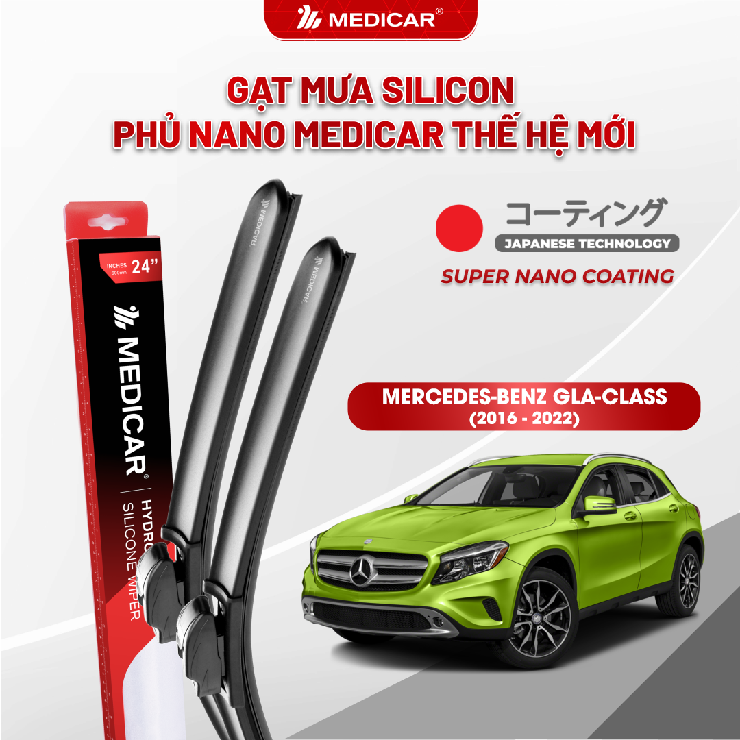 Gạt mưa ô tô Medicar silicon phủ Nano cho xe Mercedes-Benz GLA-Class