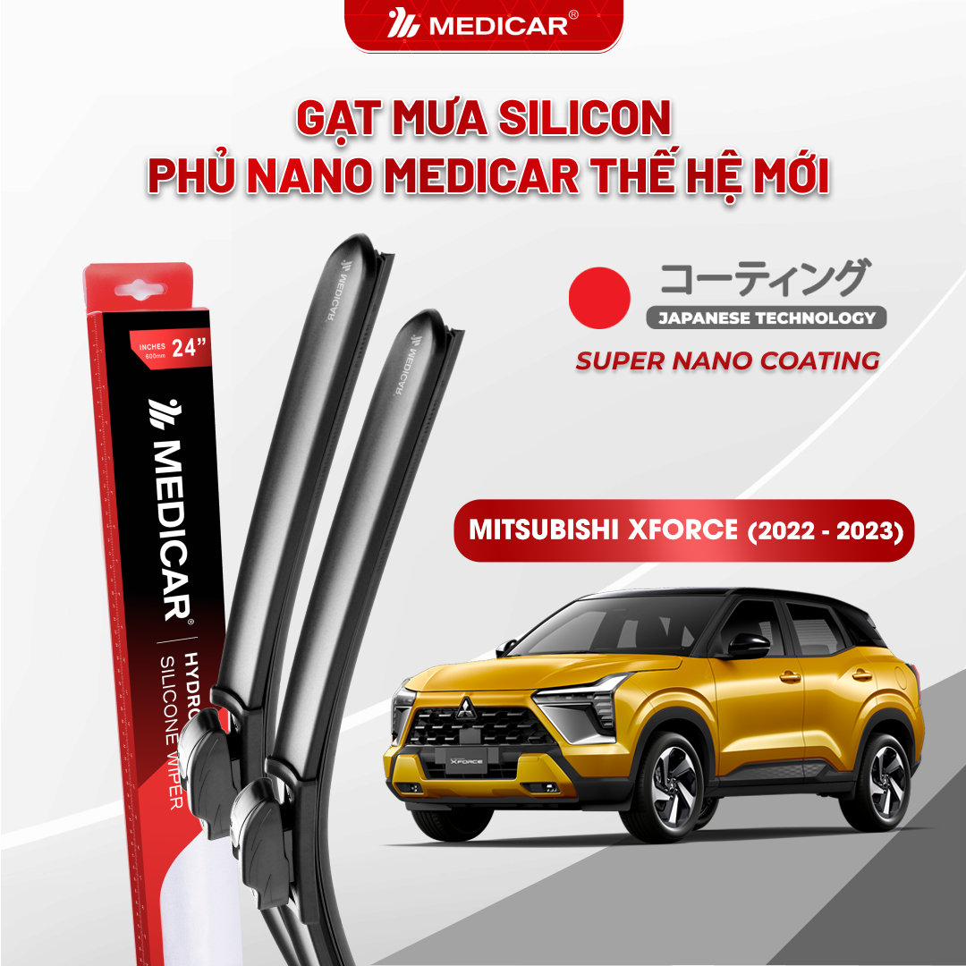 Gạt mưa ô tô Medicar silicon phủ Nano cho xe Mitsubishi Xforce