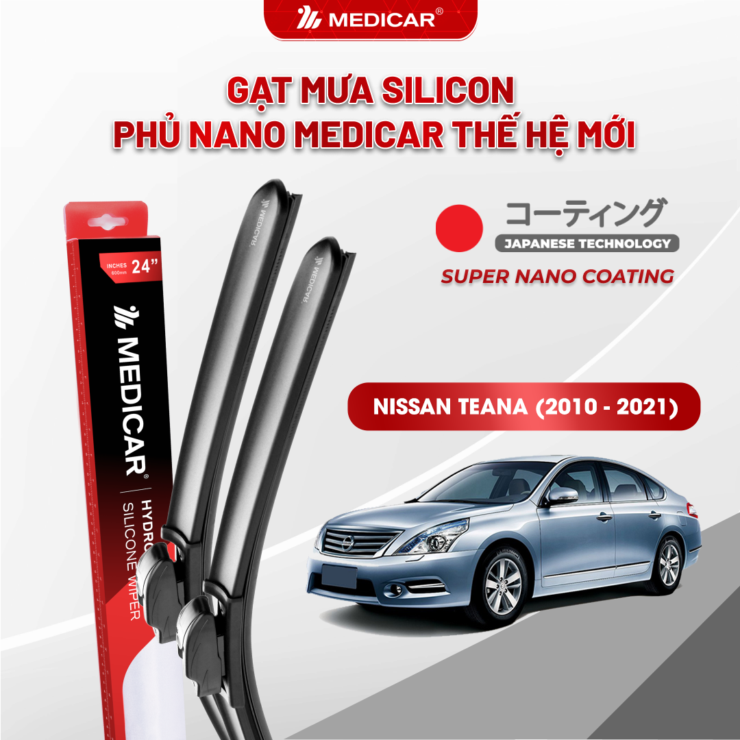 Gạt mưa ô tô Medicar silicon phủ Nano cho xe Nissan Teana