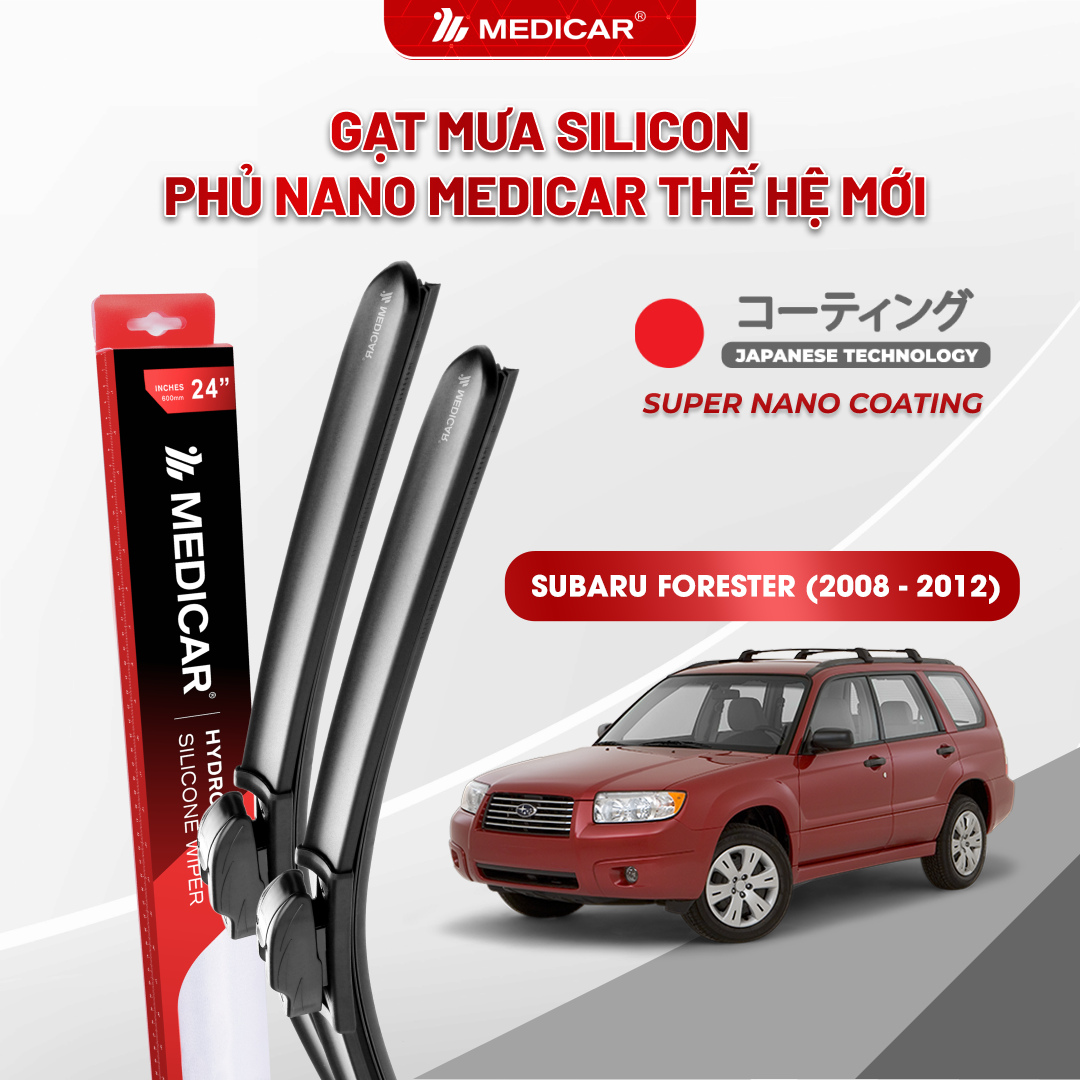 Gạt mưa ô tô Medicar silicon phủ Nano cho xe Subaru Forester