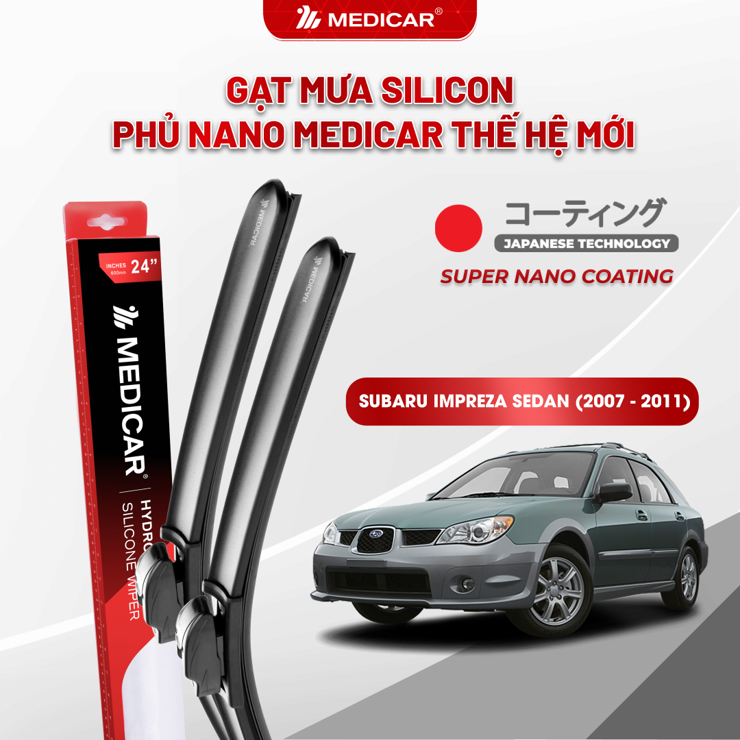 Gạt mưa ô tô Medicar silicon phủ Nano cho xe Subaru Impreza