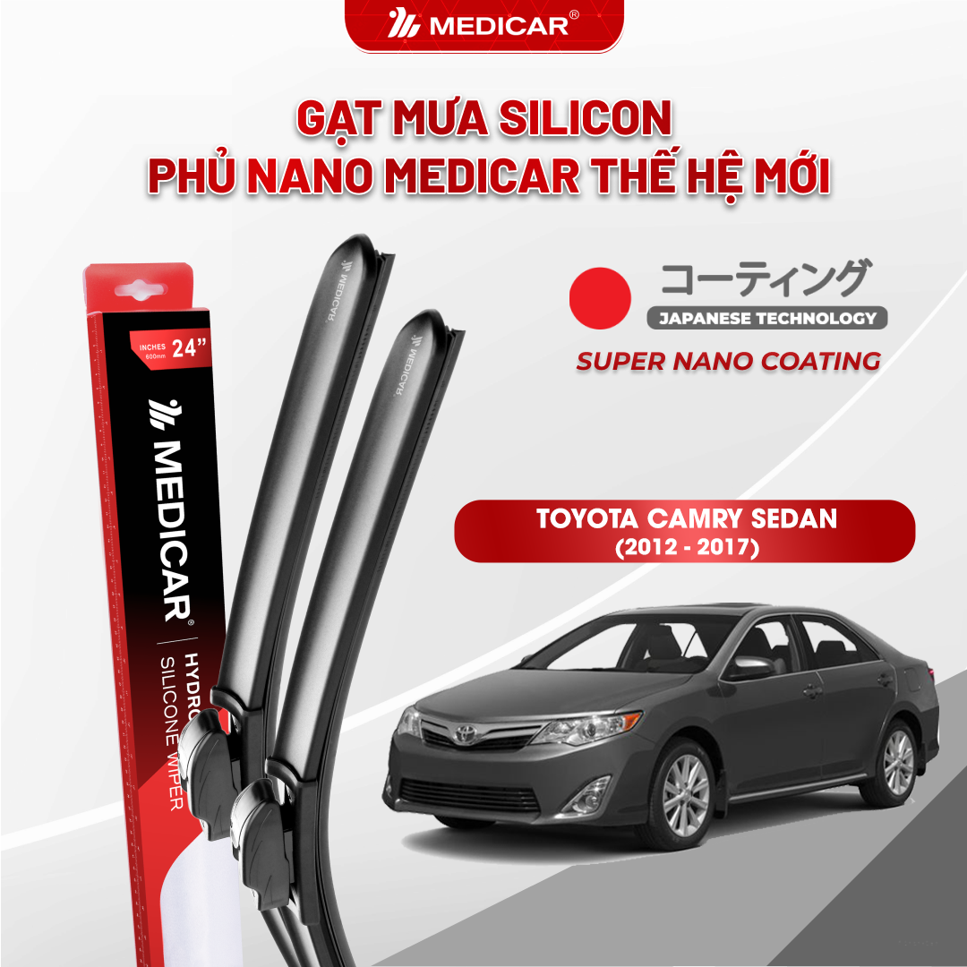 Gạt mưa ô tô Medicar silicon phủ Nano cho xe Toyota Camry