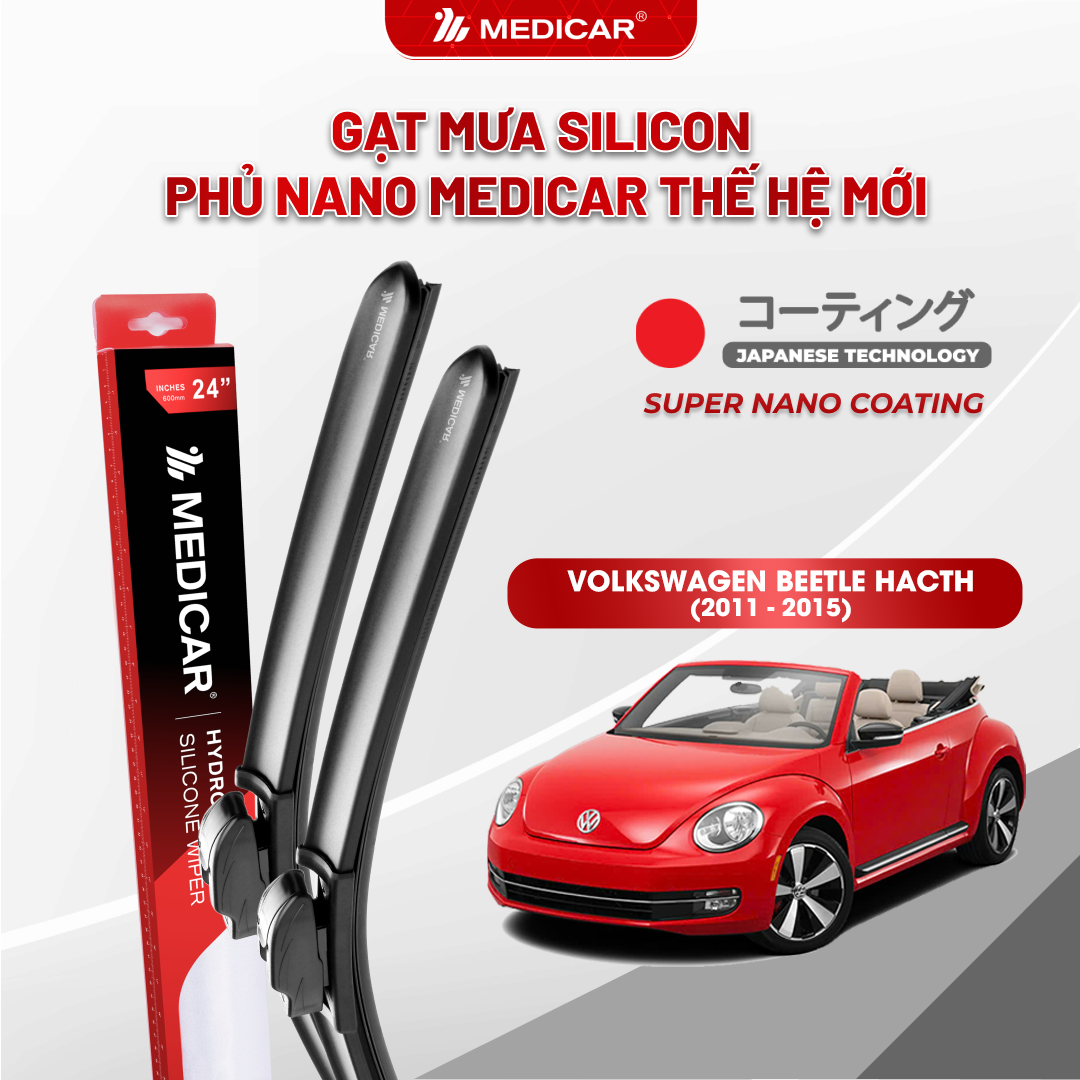 Gạt mưa ô tô Medicar silicon phủ Nano cho xe Volkswagen Beetle