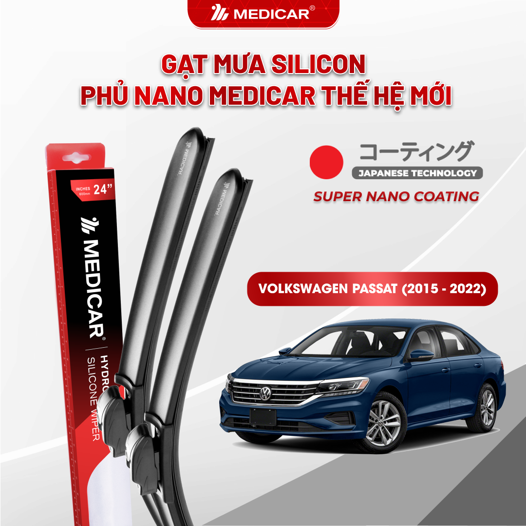 Gạt mưa ô tô Medicar silicon phủ Nano cho xe Volkswagen Passat