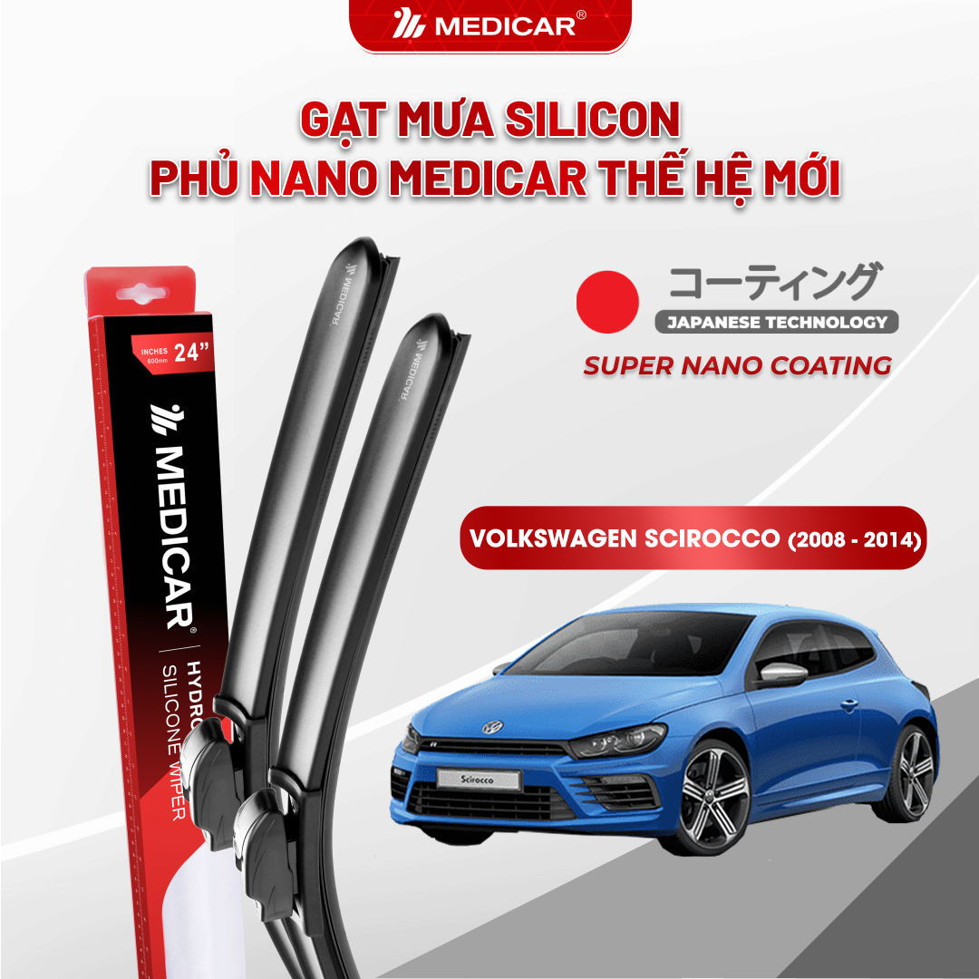 Gạt mưa ô tô Medicar silicon phủ Nano cho xe Volkswagen Scirocco