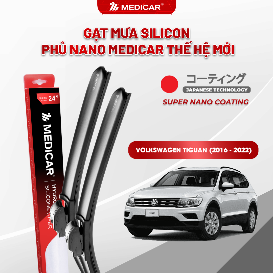 Gạt mưa ô tô Medicar silicon phủ Nano cho xe Volkswagen Tiguan