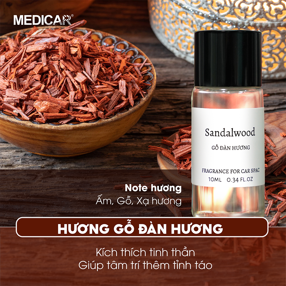 Set 3 lọ tinh dầu ô tô Medicar