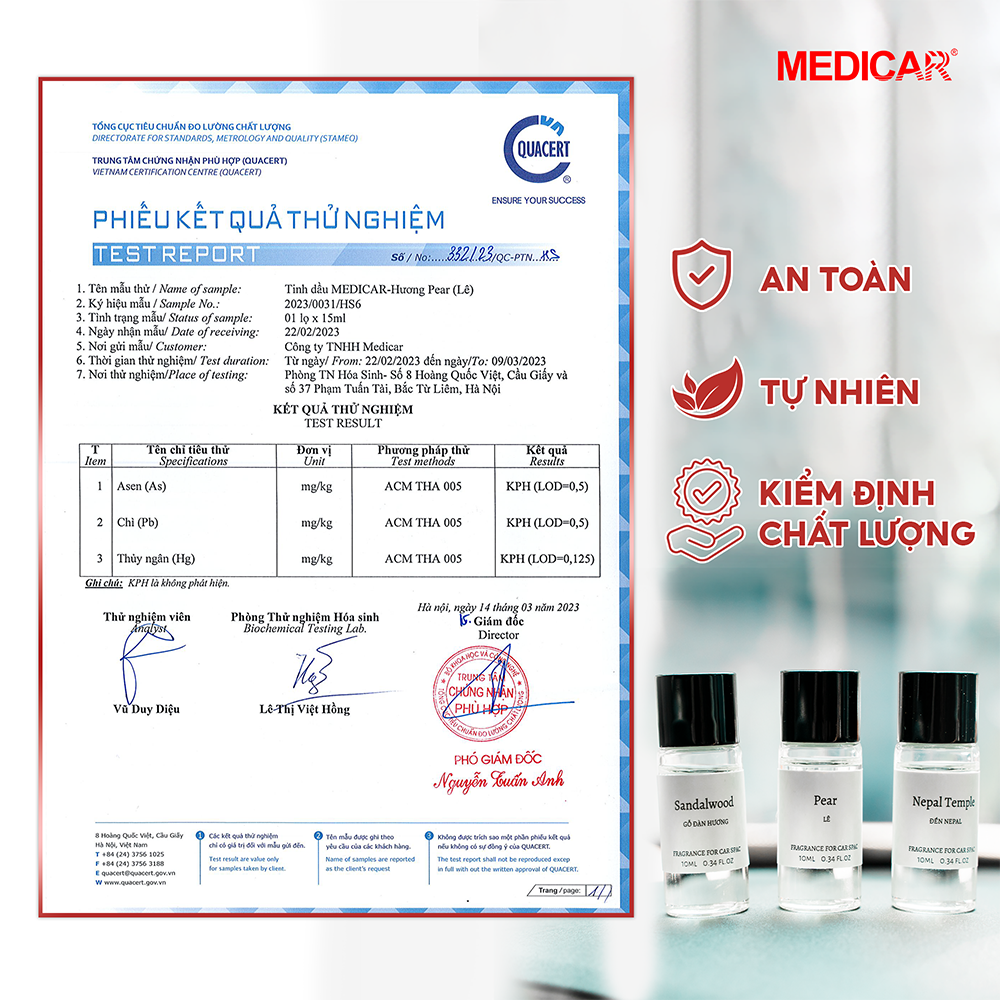 [HẾT HÀNG] Set 3 lọ tinh dầu ô tô Medicar