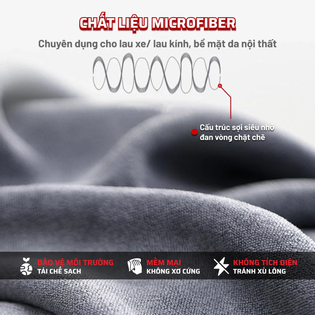 Khăn lau xe ô tô chuyên dụng MEDICAR chất liệu Microfiber thấm hút, sạch, bền bỉ, an toàn bề mặt