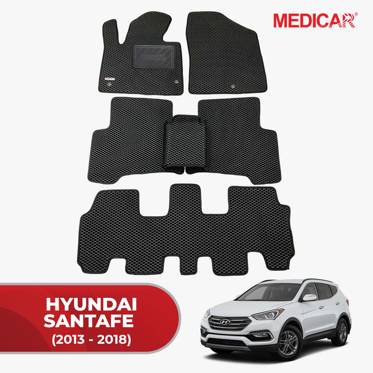 Thảm Lót Sàn Ô Tô Hyundai Santa Fe (2013-2018)