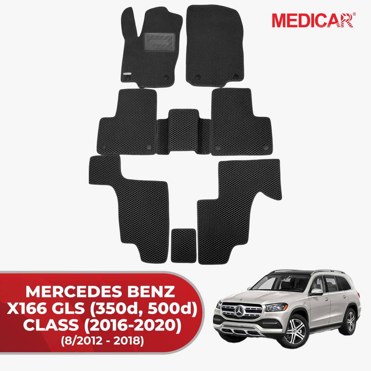 Thảm Lót Sàn Ô Tô Mercedes Benz X166 GLS (350d,500d) Class (2016- 2020)