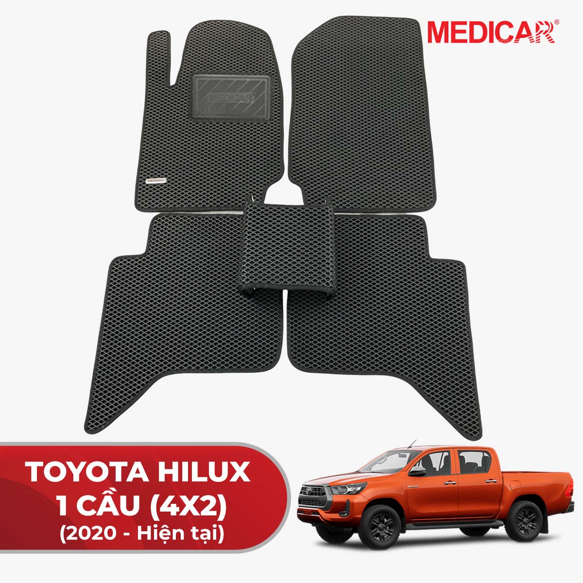 Thảm Lót Sàn Ô Tô Toyota Hilux 1 Cầu (4x2) (2020-Hiện tại)