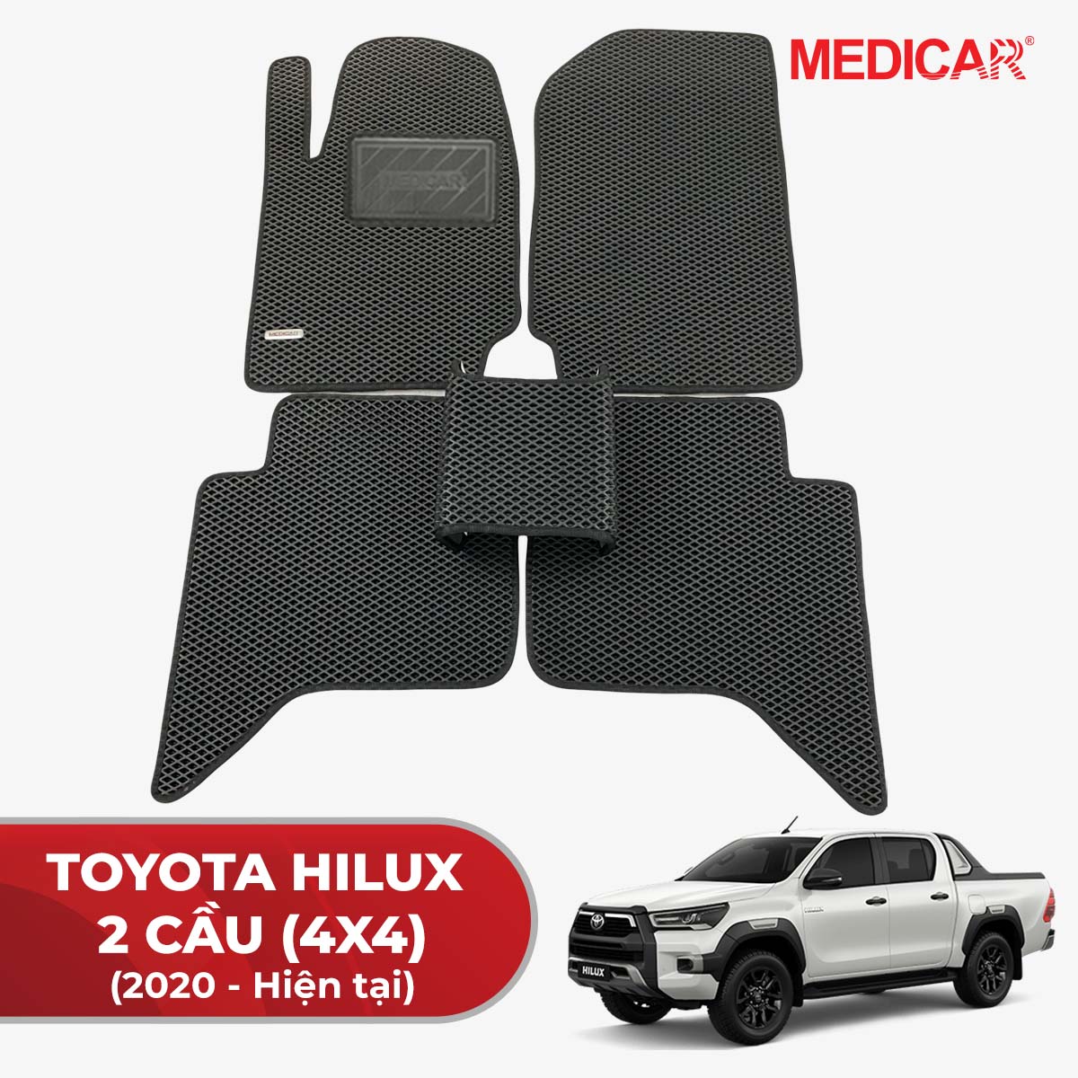 Thảm Lót Sàn Ô Tô Toyota Hilux 2 Cầu (4x4) (2020-Hiện tại)