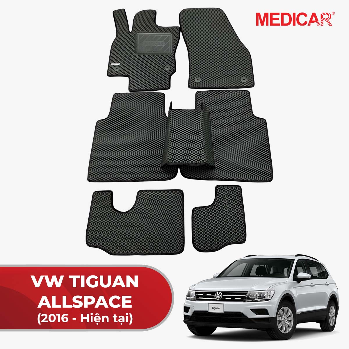 Thảm Lót Sàn Ô Tô Volkswagen (VW) Tiguan Allspace (2016-Hiện tại)